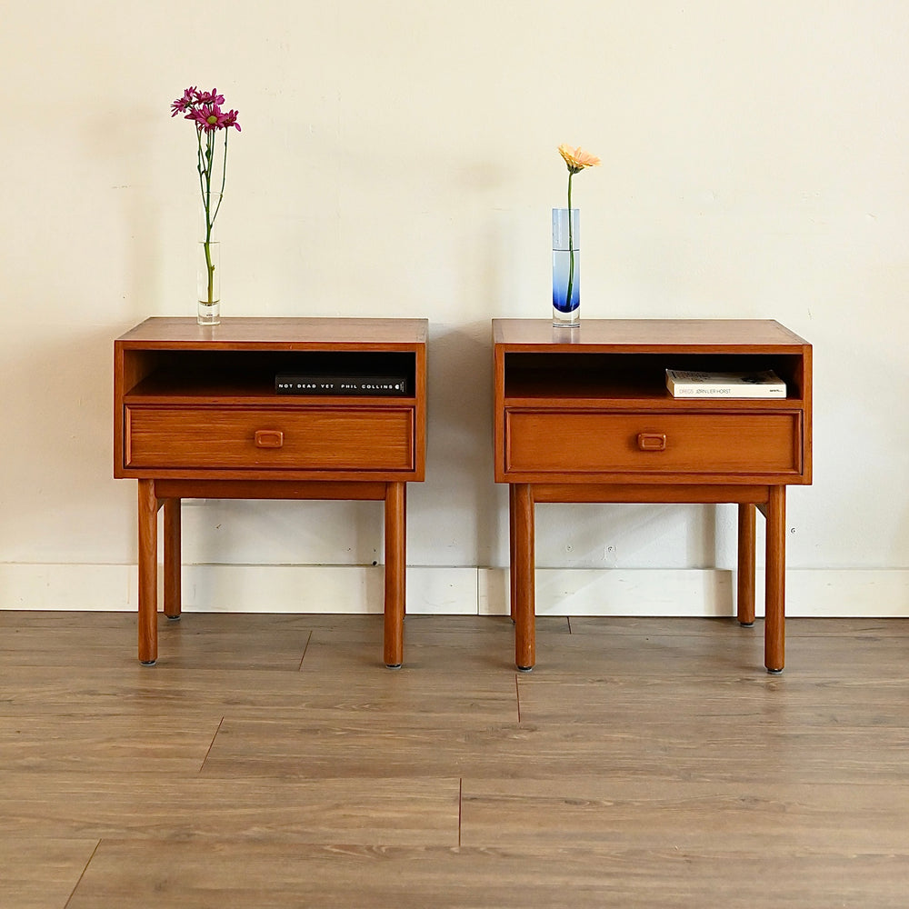 Mid Century Teak Bedside Tables by Parker