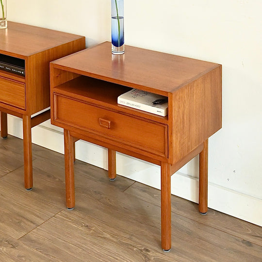 Mid Century Teak Bedside Tables by Parker