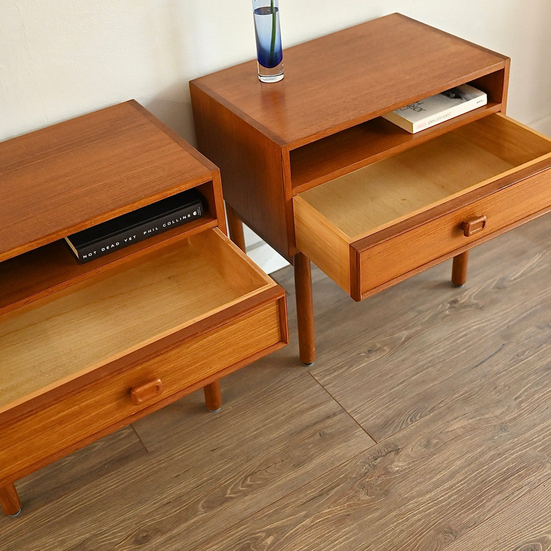 Mid Century Teak Bedside Tables by Parker
