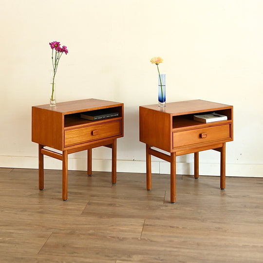 Mid Century Teak Bedside Tables by Parker