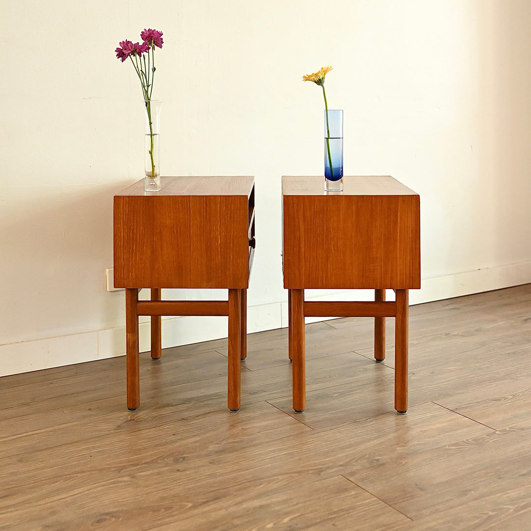Mid Century Teak Bedside Tables by Parker