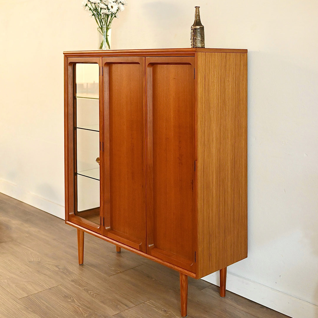 Mid Century Teak Sideboard Credenza Bar Cabinet by Chiswell