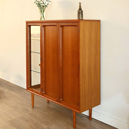 Mid Century Teak Sideboard Credenza Bar Cabinet by Chiswell