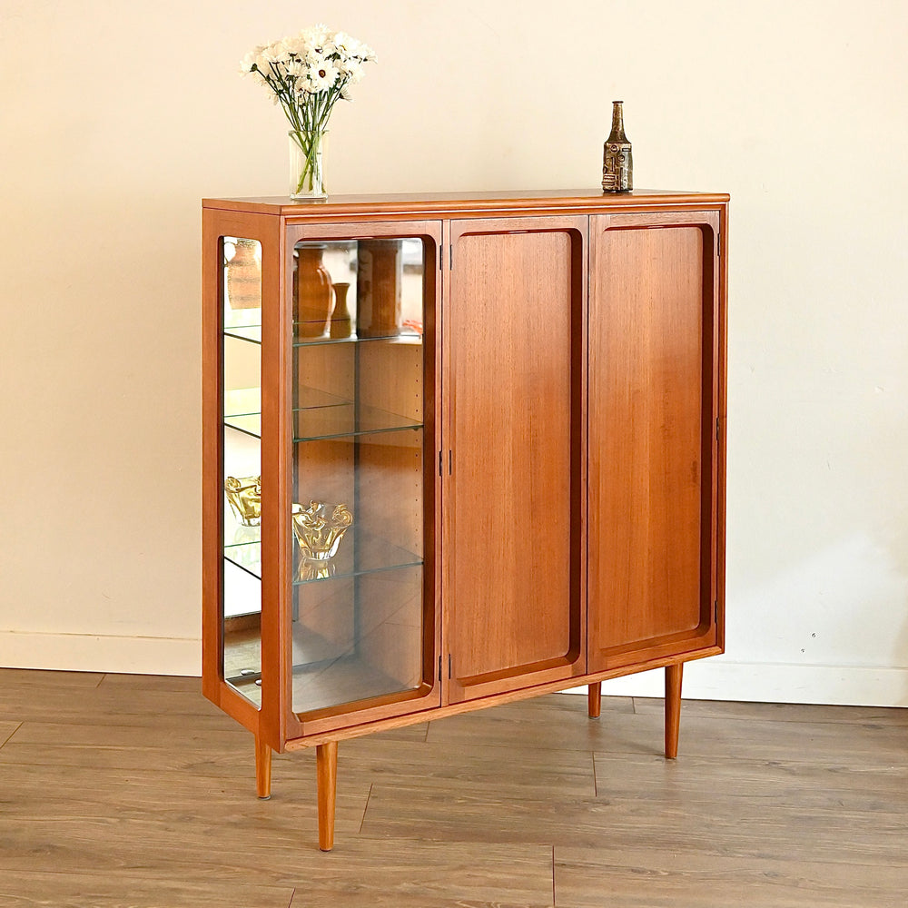 Mid Century Teak Sideboard Credenza Bar Cabinet by Chiswell