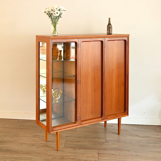 Mid Century Teak Sideboard Credenza Bar Cabinet by Chiswell