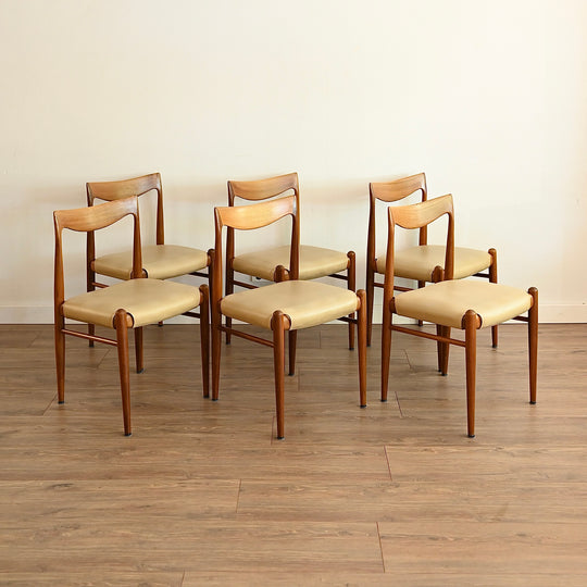 6x Mid Century Teak Dining Chairs by DQF Danish Quality Furniture