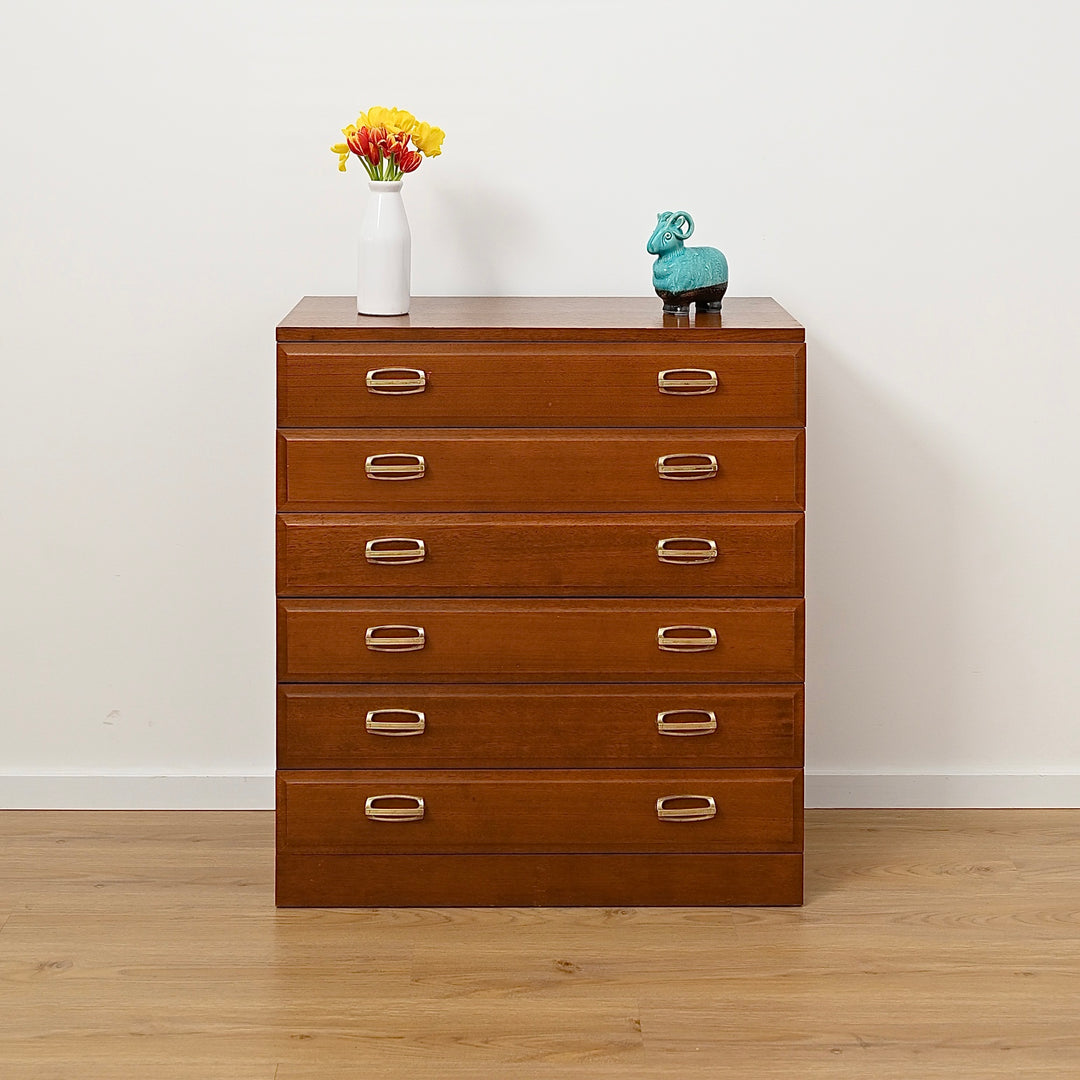 Mid Century Teak Tall Boy by Modern Cabinet Line Furniture