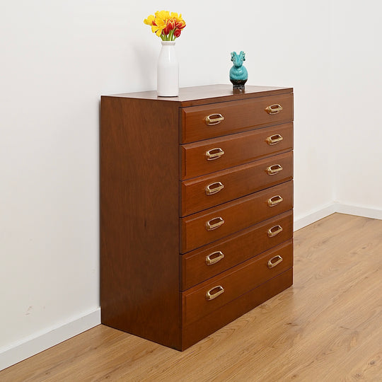 Mid Century Teak Tall Boy by Modern Cabinet Line Furniture