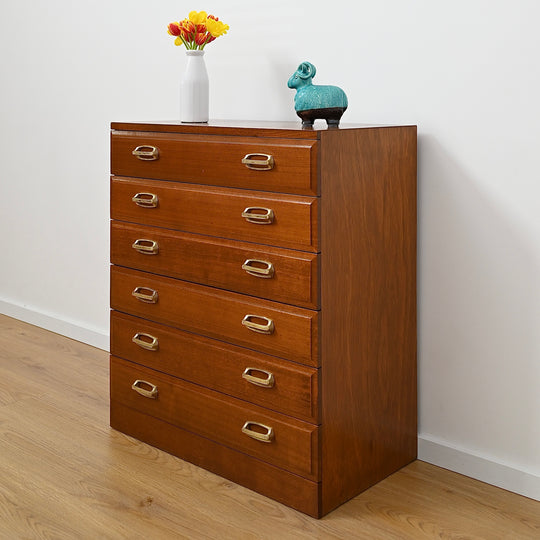 Mid Century Teak Tall Boy by Modern Cabinet Line Furniture