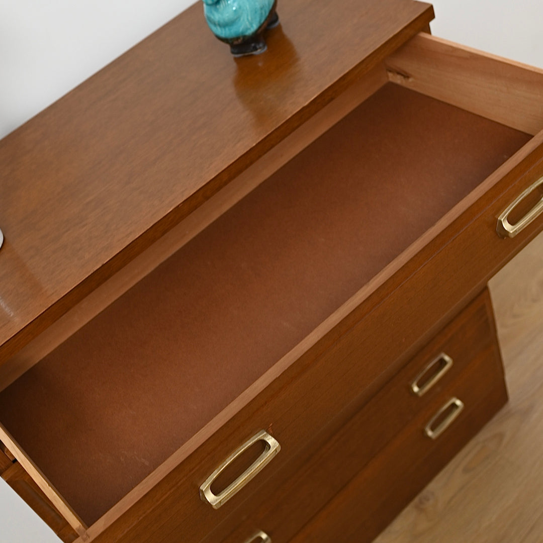Mid Century Teak Tall Boy by Modern Cabinet Line Furniture