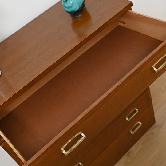 Mid Century Teak Tall Boy by Modern Cabinet Line Furniture