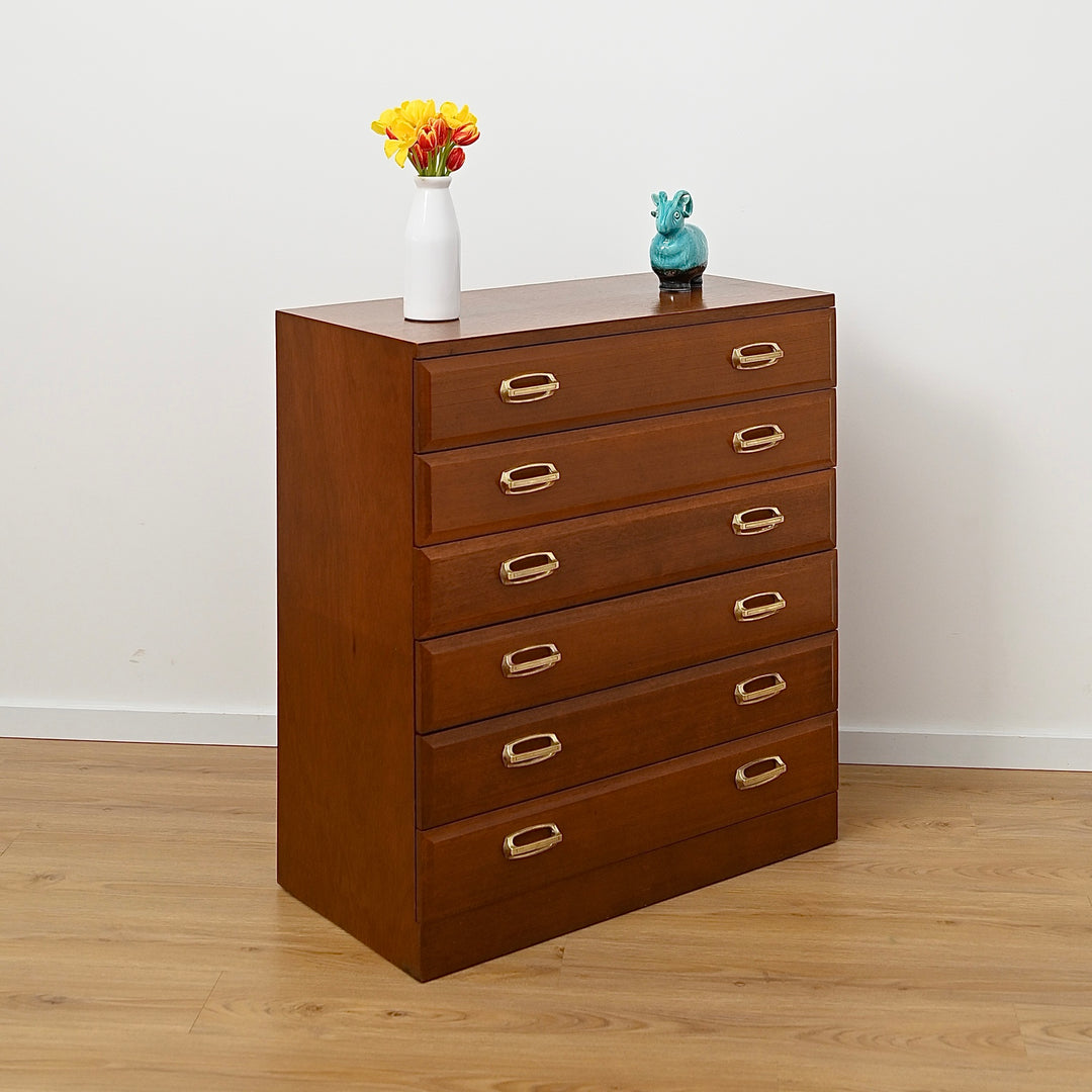 Mid Century Teak Tall Boy by Modern Cabinet Line Furniture