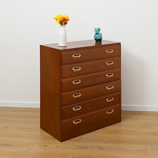 Mid Century Teak Tall Boy by Modern Cabinet Line Furniture