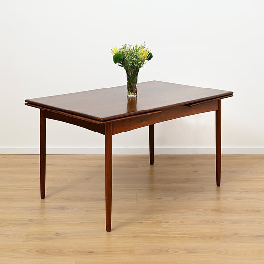 Danish Mid Century Rosewood Extendable Dining Table