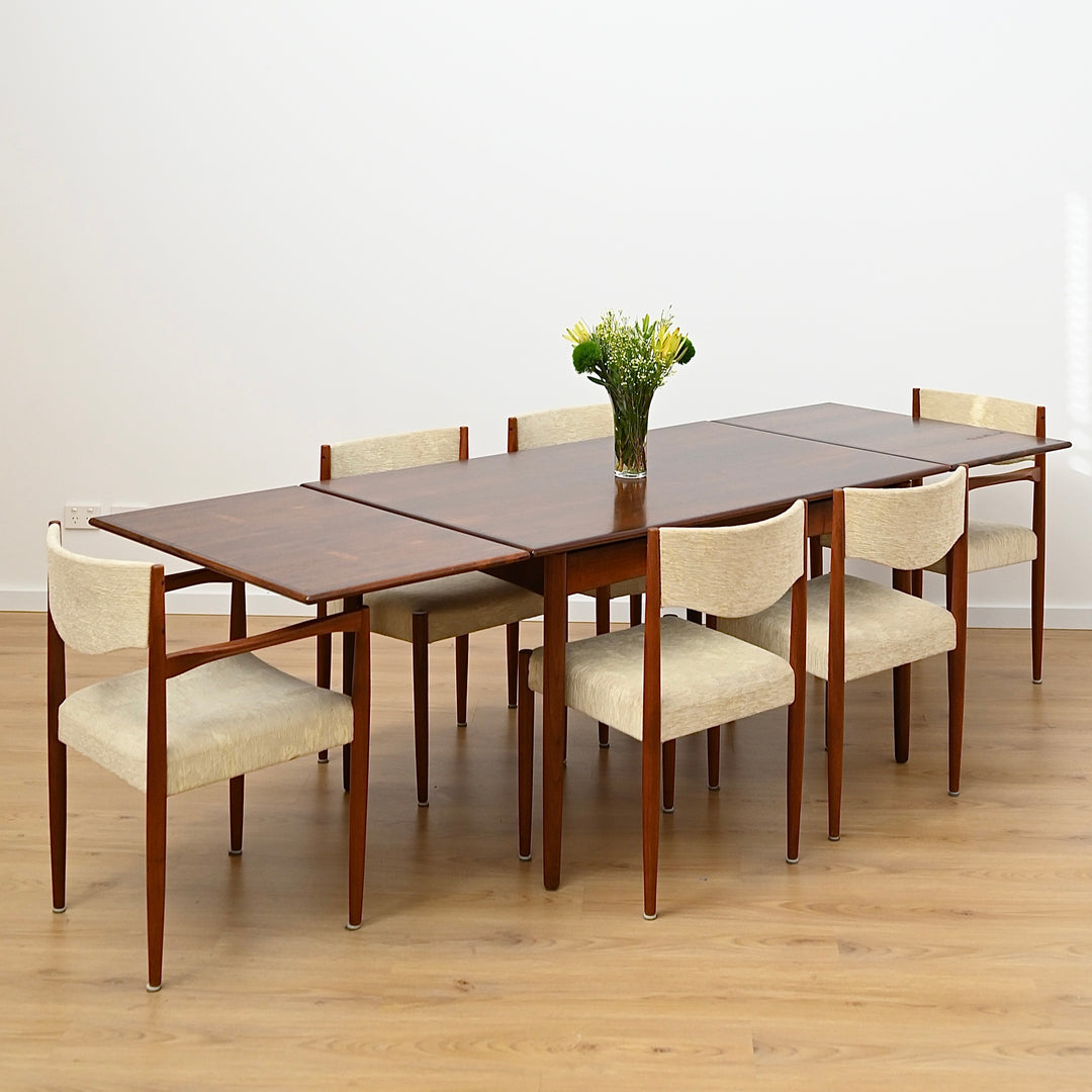 Danish Mid Century Rosewood Extendable Dining Table