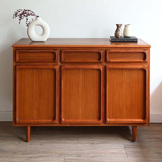 Mid Century Teak Sideboard Buffet LP Record Cabinet by Chiswell