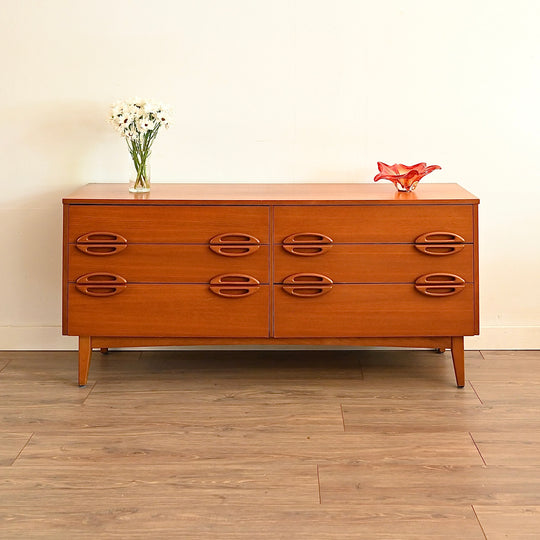 Mid Century Teak Sideboard Dresser Drawers by Reliance