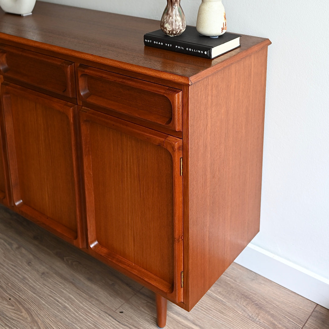 Mid Century Teak Sideboard Buffet LP Record Cabinet by Chiswell