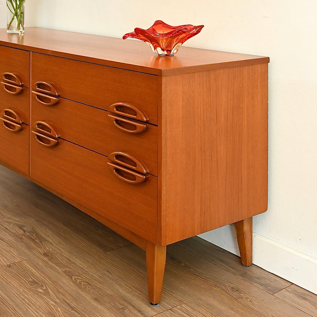 Mid Century Teak Sideboard Dresser Drawers by Reliance