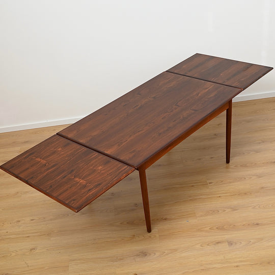 Danish Mid Century Rosewood Extendable Dining Table