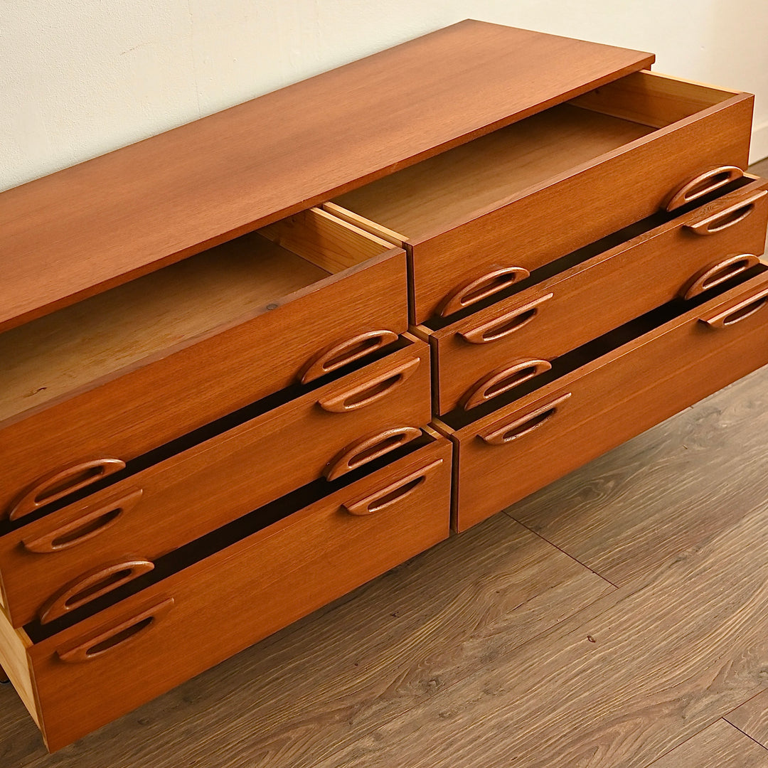 Mid Century Teak Sideboard Dresser Drawers by Reliance