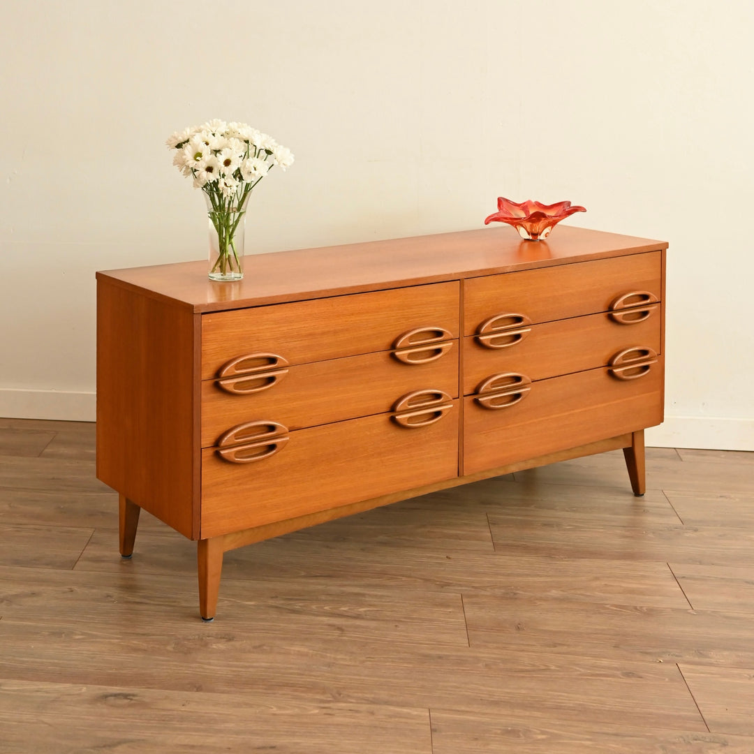 Mid Century Teak Sideboard Dresser Drawers by Reliance