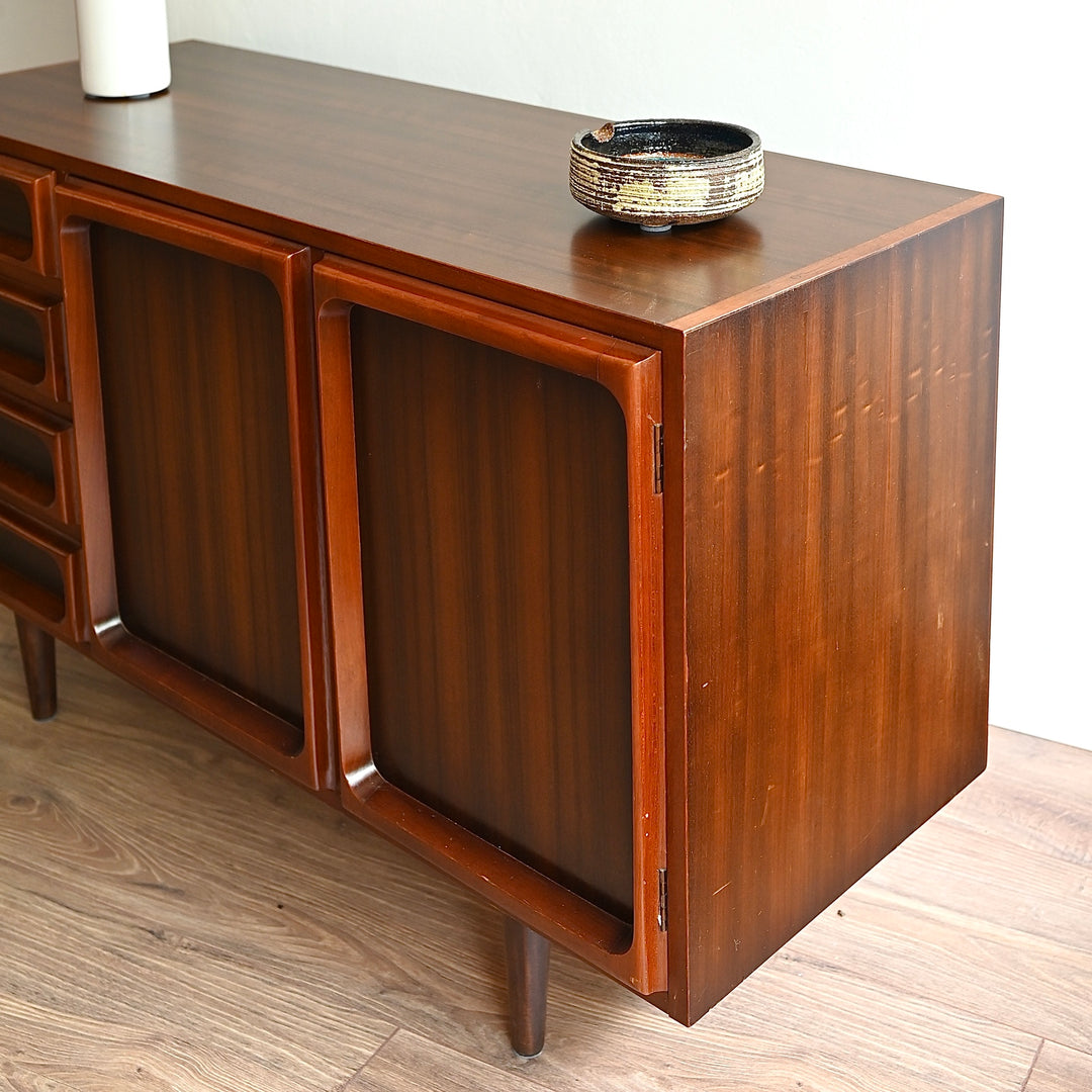 Mid Century Walnut Sideboard with drawers LP Record Cabinet by Chiswell