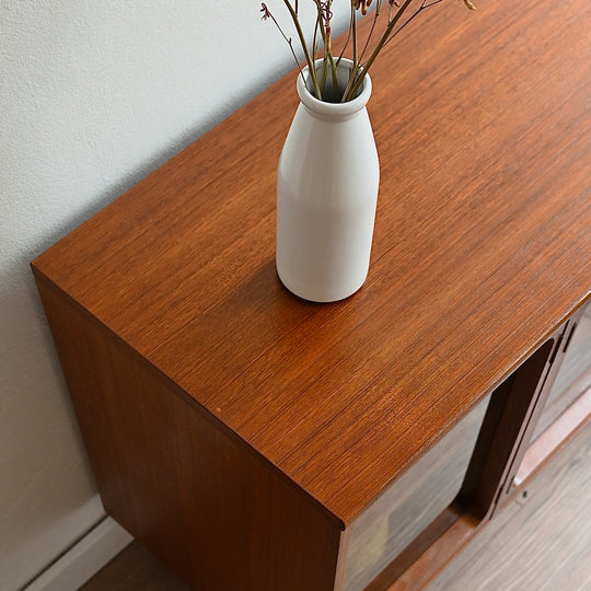 Mid Century Walnut Sideboard Display Cabinet by Chiswell