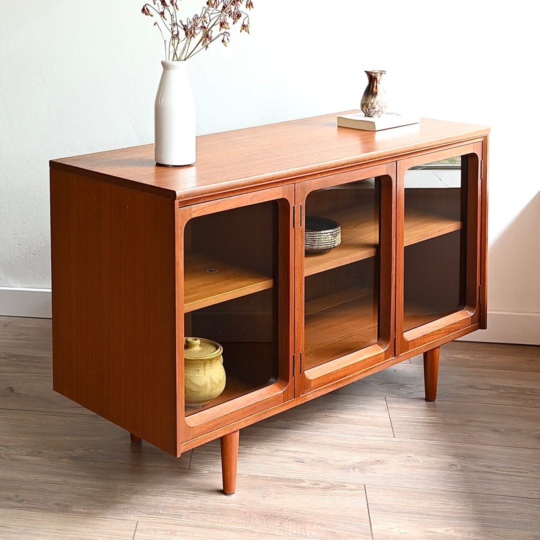 Mid Century Walnut Sideboard Display Cabinet by Chiswell