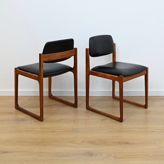 4x Gerald Easden for Module Melbourne Sled Dining Chairs 