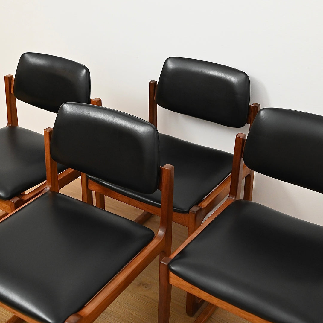 4x Gerald Easden for Module Melbourne Sled Dining Chairs 