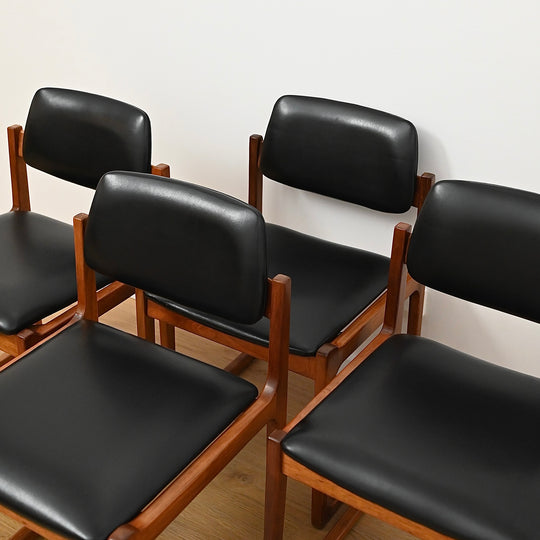 4x Gerald Easden for Module Melbourne Sled Dining Chairs 