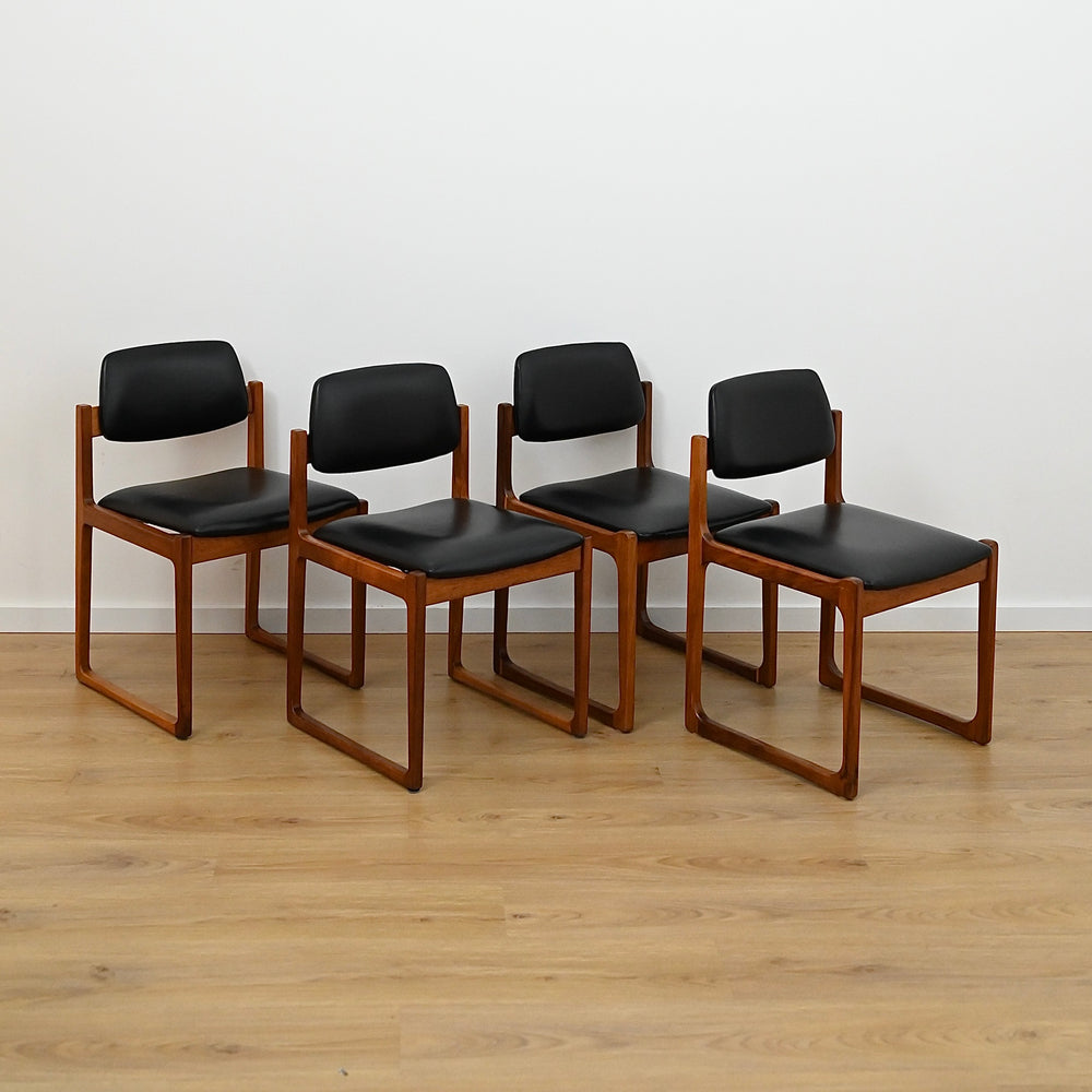 4x Gerald Easden for Module Melbourne Sled Dining Chairs 