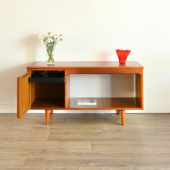 Mid Century Teak Sideboard LP Record TV Cabinet by Chiswell
