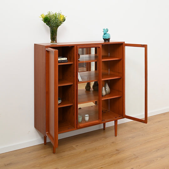 Mid Century Teak Sideboard Credenza Display Cabinet by Chiswell