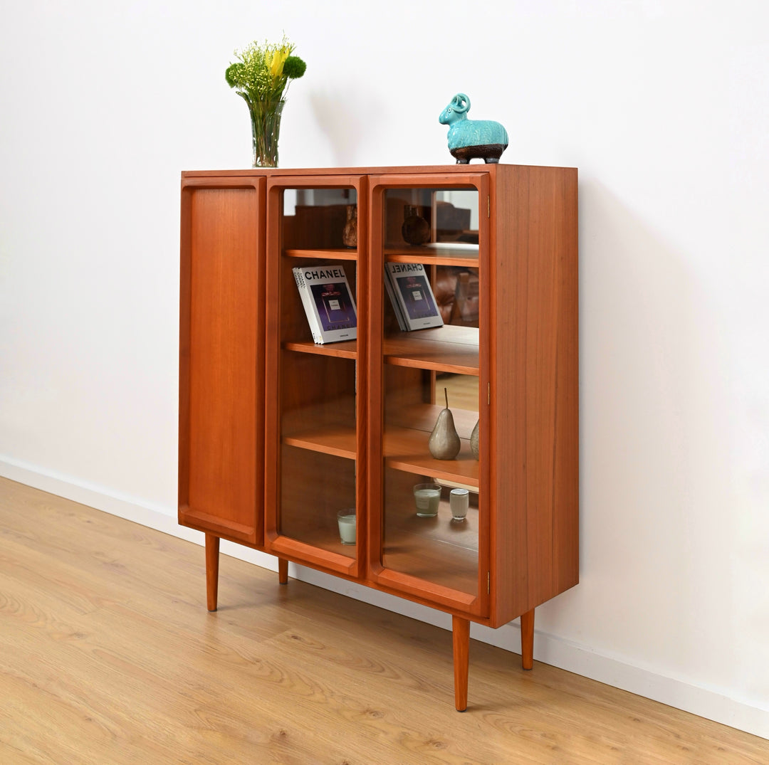 Mid Century Teak Sideboard Credenza Display Cabinet by Chiswell