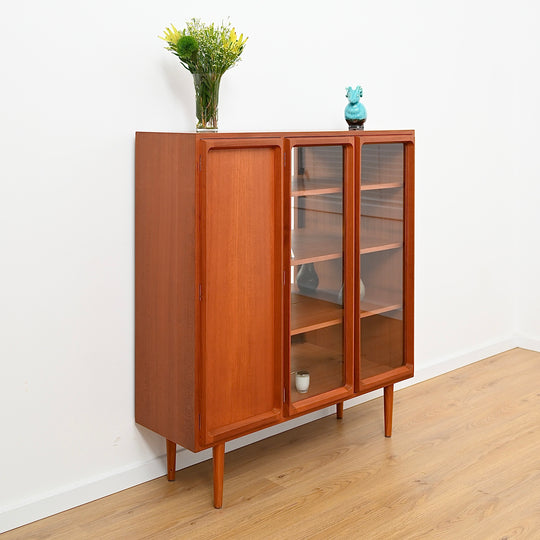 Mid Century Teak Sideboard Credenza Display Cabinet by Chiswell
