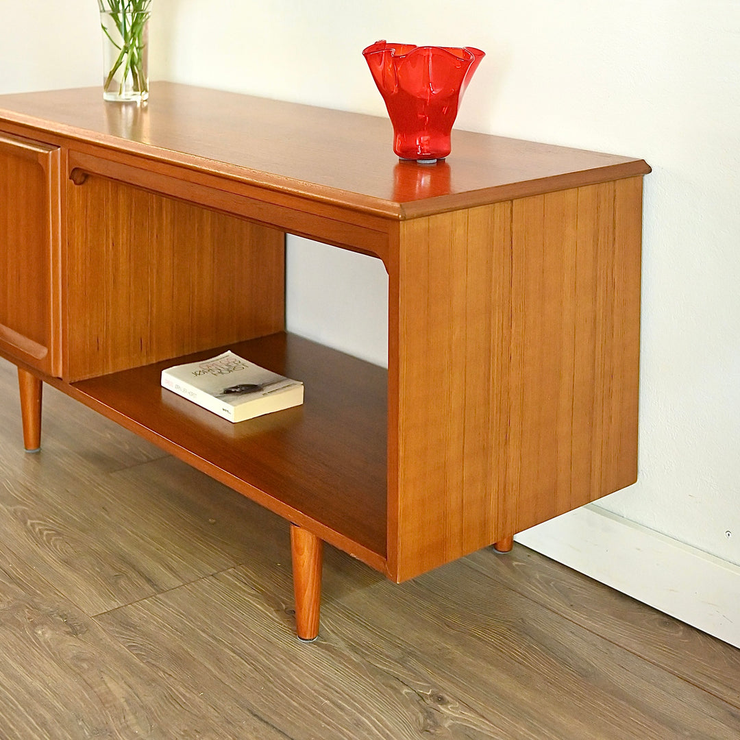 Mid Century Teak Sideboard LP Record TV Cabinet by Chiswell