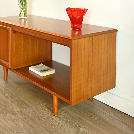 Mid Century Teak Sideboard LP Record TV Cabinet by Chiswell