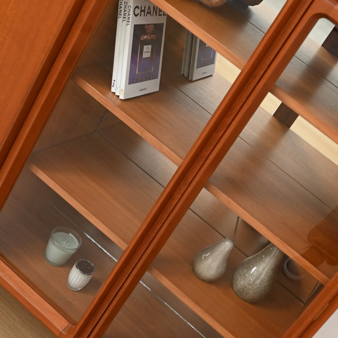 Mid Century Teak Sideboard Credenza Display Cabinet by Chiswell