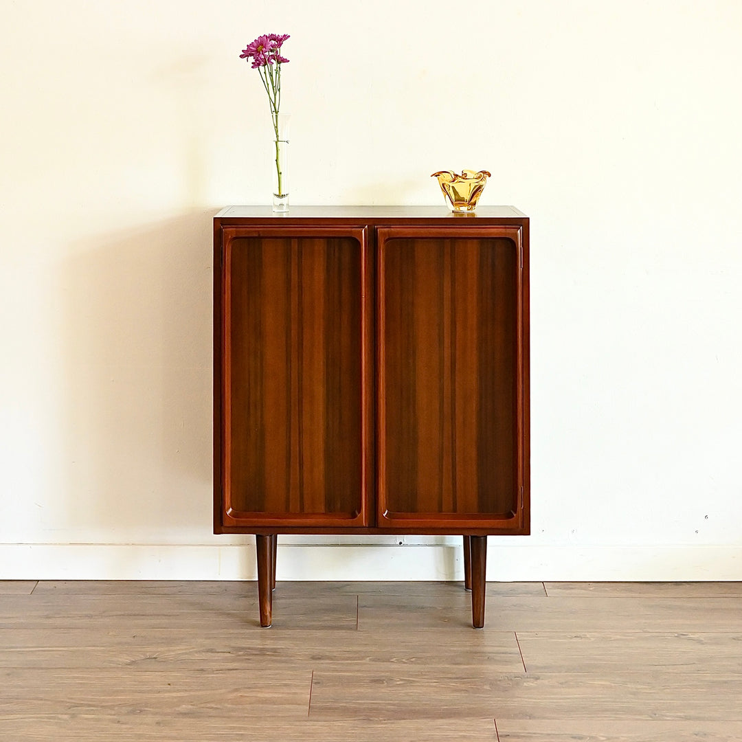 Mid Century Walnut Sideboard Credenza Bar Cabinet by Chiswell