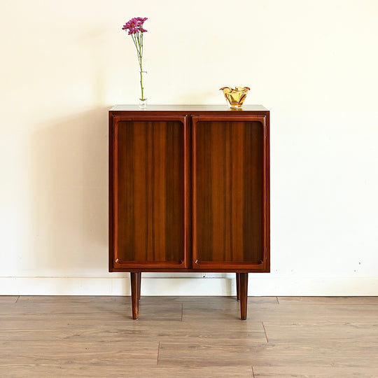 Mid Century Walnut Sideboard Credenza Bar Cabinet by Chiswell