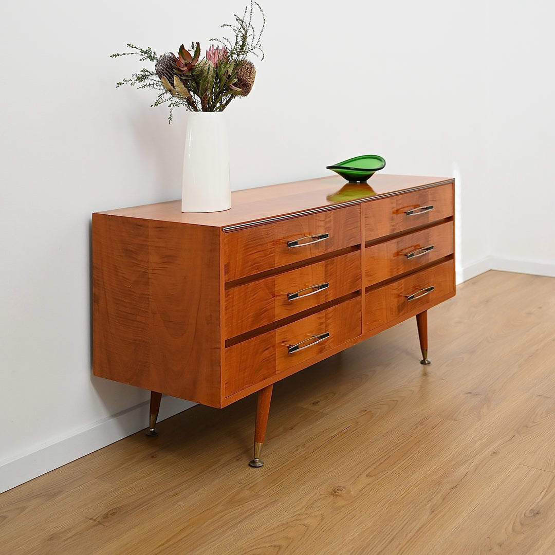 Mid Century Vintage 1960’s Teak Sideboard Dresser Drawers