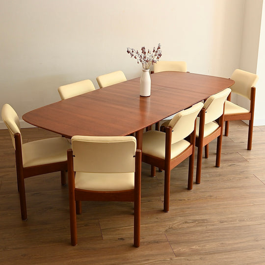 Mid Century Teak Extendable Dining Table by Noblett