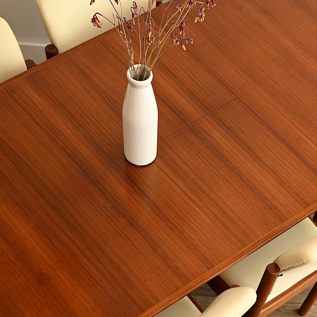 Mid Century Teak Extendable Dining Table by Noblett