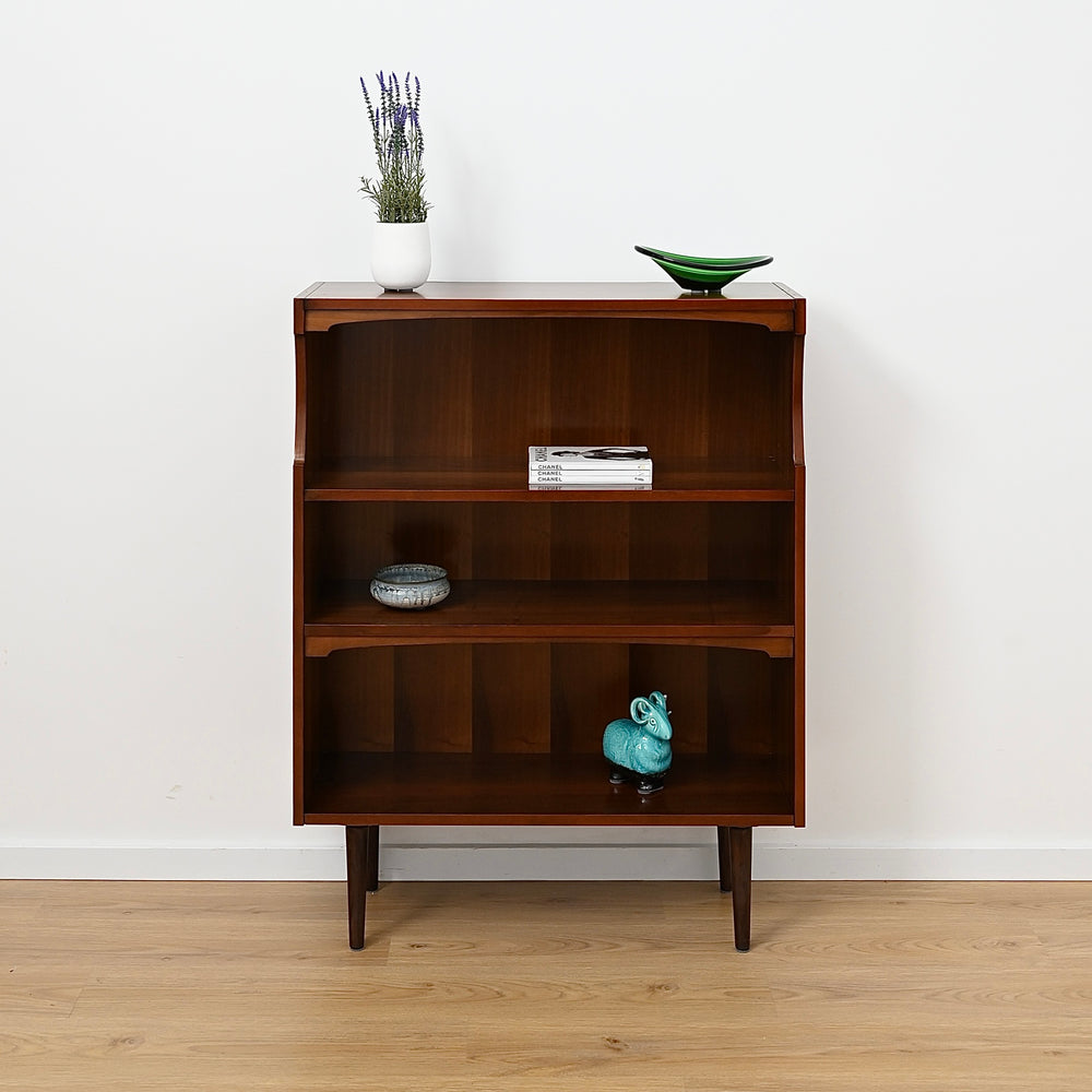 Mid Century Walnut Bookcase Bookshelf by MobilStil Varese Italy