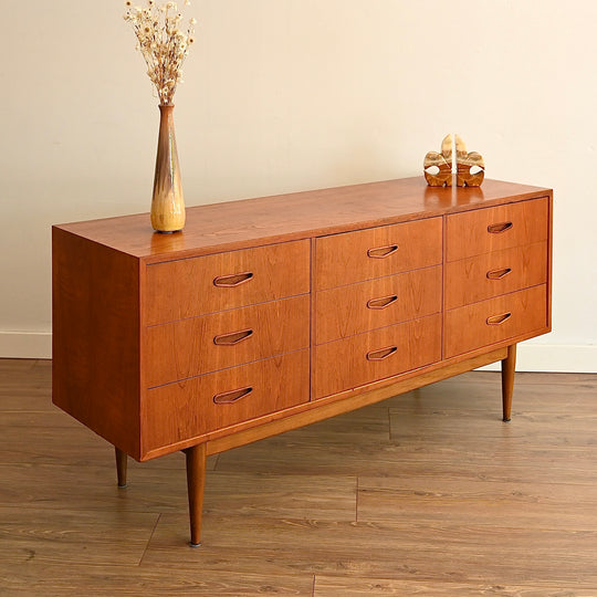 Mid Century Teak Sideboard Dresser Low Boy by Berryman