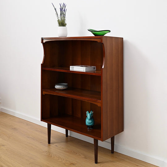 Mid Century Walnut Bookcase Bookshelf by MobilStil Varese Italy