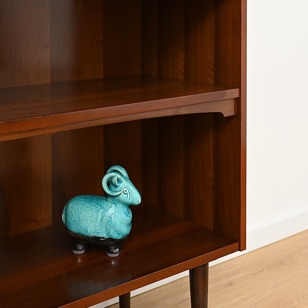 Mid Century Walnut Bookcase Bookshelf by MobilStil Varese Italy