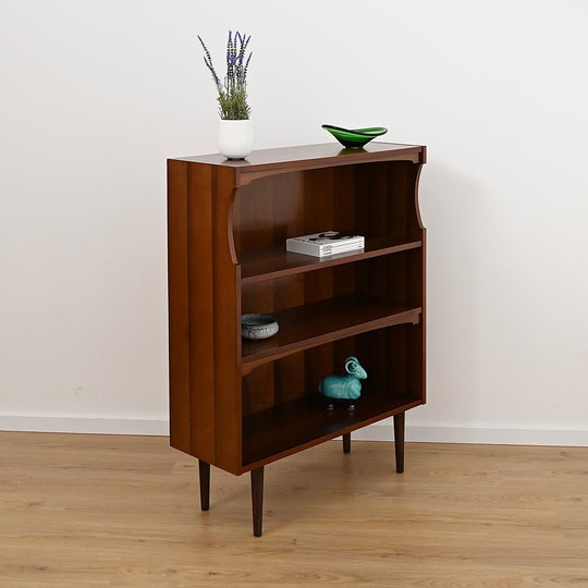 Mid Century Walnut Bookcase Bookshelf by MobilStil Varese Italy